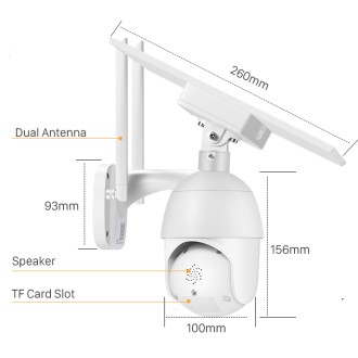 Cameră de securitate IP Innotronik IUB-BC20-4G(4MP) Solar PTZ Swivel 4G IP Camera