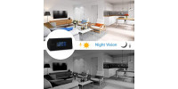 Cameră WiFi HD în ceas cu alarmă cu vedere nocturnă și detectarea mișcării PIR
